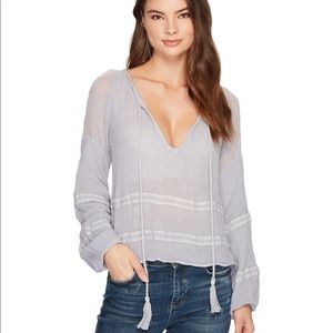 NWOT Jen’s Pirate Booty Grey Boho Top